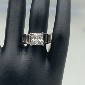 NEW! Unique large CZ Diamond stainless steel ring
